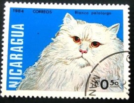 Selo postal da Nicaragua de 1984 White Longhair