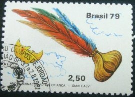 Selo postal do Brasil de 1979 Peteca