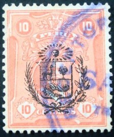 Selo postal do Peru de 1930 Augusto B. Leguia - overprint