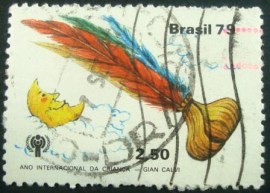Selo postal do Brasil de 1979 Peteca