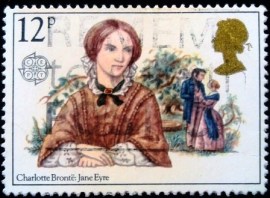Selo postal do Reino Unido de 1980 Charlotte Brontë