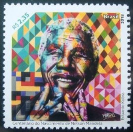 Selo postal do Brasil de 2018 Nelson Mandela
