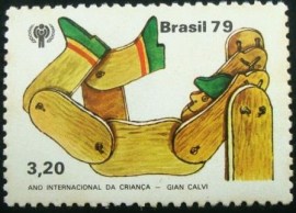 Selo postal do Brasil de 1979 Boneco de Pau- C 1123 N
