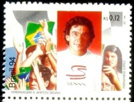Selo postal do Brasil 1994 Ayrton Senna