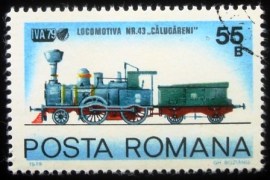 Selo postal da Romênia de 1979 Steam Engine Nº43 Calugareni