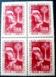 Quadra de Selos postais do Brasil de1955 Cardeal Bento Aloisi Masella