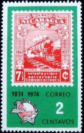 Selo postal da Nicarágua de 1974 Old nicaraguan stamp