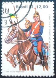 Selo postal do Brasil de 1981 Polícia Montada1 - C 1239 NCC