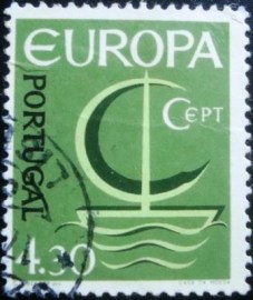 Selo postal de Portugal de 1966 C.E.P.T. Ship