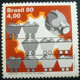 Selo postal do Brasil de 1980 Carvão de Pedra N