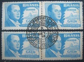 Quadra de selos postais Aéreos do Brasil de 1948 Batle Berres