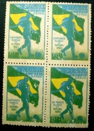 Quadra de selos postais aéreos do Brasil de 1950 - A 76 N