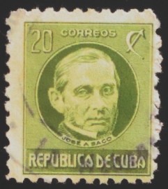 Selo postal de Cuba de 1917 José Antonio Saco