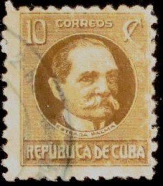 Selo postal de Cuba de 1917 Tomás Estrada Palma