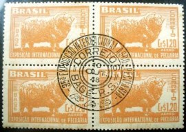 Quadra de selos aéreos do Brasil de 1948 Exposição Bagé