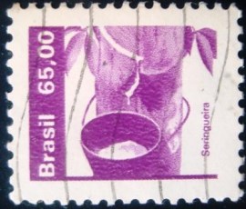 Selo postal do Brasil de 1980 Seringueira - 620 U