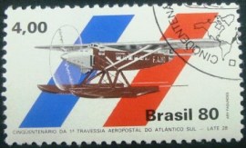Selo postal do Brasil de 1980 Travessia Aeropostal - C 1146 MMC