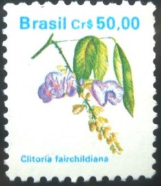 Selo postal do Brasil de 1990 Sombreiro 681 U