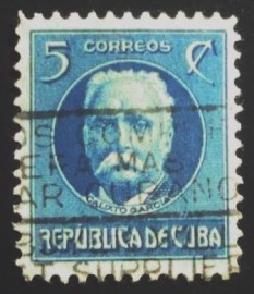 Selo postal de Cuba de 1925 Calixto García