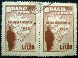 Quadra de selos Aéreos do Brasil de 1950 6º Recenseamento