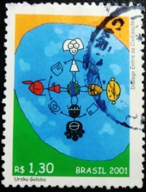 Selo postal do Brasil de 2001 Civilizações