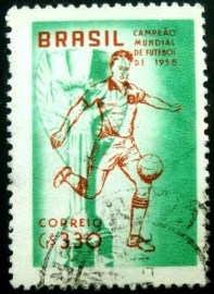 Selo postal de 1959 Brasil Campeão - C 430 U