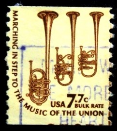 Selo postal dos Estados Unidos de 1976 Saxhorns
