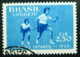 Selo postal comemorativo do Brasil de 1956 - C  376 U