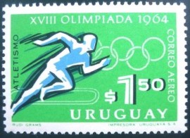Selo postal Aéreo do Uruguai de 1965 Running