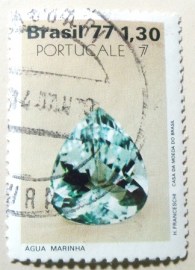 Selo Postal do Brasil de 1977 Água Marinha