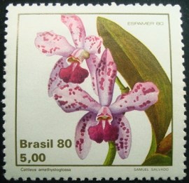 Selo postal do Brasil de 1980 Catleya - C 1162 N