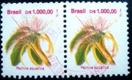 PAR de selos postais do Brasil de 1992 Algodão