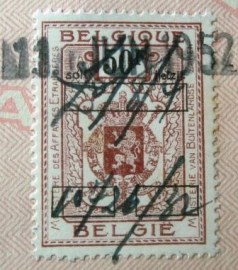 Página de passaporte da Bélgica de 1952