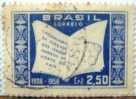 Selo postal do Brasil de 1956 Irmãos Maristas