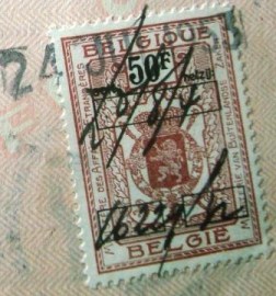 Página de passaporte da Bélgica de 1953 A
