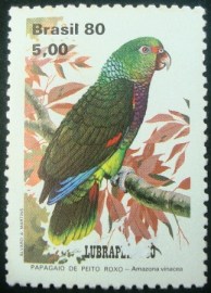 Selo postal do Brasil de 1980 Peito Roxo - C 1166 N