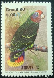 Selo postal do Brasil de 1980 Cara Roxa