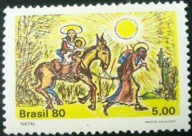 Selo postal do Brasil de 1980 Fuga para o Egito- C 1171 N