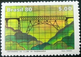 Selo postal do Brasil de 1980 Clube de Engenharia - C 1173 N