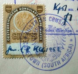 Página de passaporte da Áustria de 1955 A