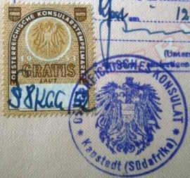 Página de passaporte da Áustria de 1959 B