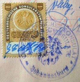 Página de passaporte da Áustria de 1960