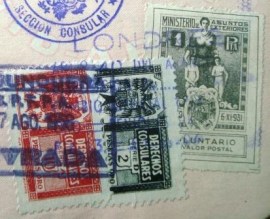 Página de passaporte da Espanha de 1958