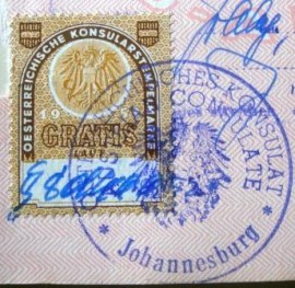 Página de passaporte da Áustria de 1959