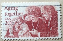 Selo postal dos Estados Unidos de 1982 Aging Together