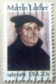 Selo postal dos Estados Unidos de 1983 German Founder of Lutheran Church