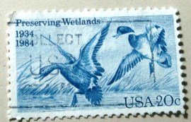 Selo postal dos Estados Unidos de 1984 Mallard