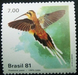Selo postal do Brasil de 1981 Limpa-casa - C 1200 N