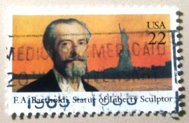 Selo postal dos Estados Unidos de 1985 F. A. Bartholdi