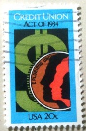 Selo postal dos Estados Unidos de 1984 Dollar Sign with Coin